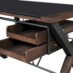 48 Glass-Top Desk with Storage