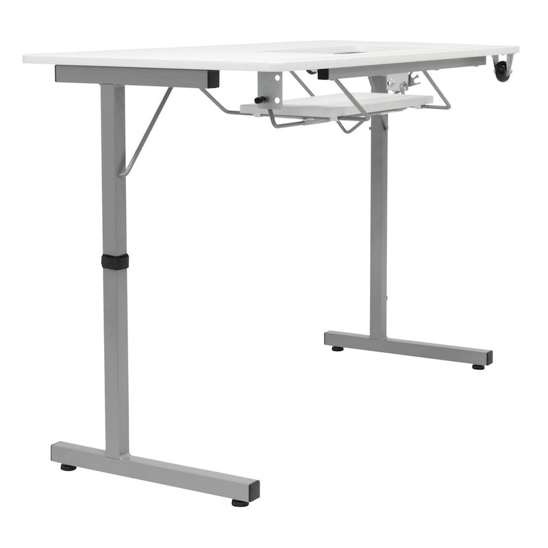 Sew Ready Rollaway II Sewing Table Silver/White Portable Folding Rolling