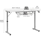 Sew Ready Rollaway II Sewing Table Silver/White Portable Folding Rolling