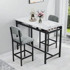 Mieres 3 Piece Dining Room Table Set, Dining Table Set for 2, Kitchen Table Set with 2 Upholstered Chairs