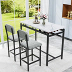 Mieres 3 Piece Dining Room Table Set, Dining Table Set for 2, Kitchen Table Set with 2 Upholstered Chairs