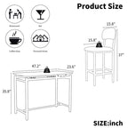 Mieres 3 Piece Dining Room Table Set, Dining Table Set for 2, Kitchen Table Set with 2 Upholstered Chairs