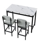 Mieres 3 Piece Dining Room Table Set, Dining Table Set for 2, Kitchen Table Set with 2 Upholstered Chairs
