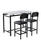 Mieres 3 Piece Dining Room Table Set, Dining Table Set for 2, Kitchen Table Set with 2 Upholstered Chairs