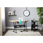 Studio Designs Eclipse Sewing and Crafting Table, White or Maple Top