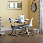 Studio Designs Eclipse Sewing and Crafting Table, White or Maple Top