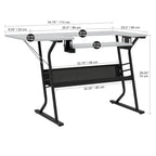 Studio Designs Eclipse Sewing and Crafting Table, White or Maple Top