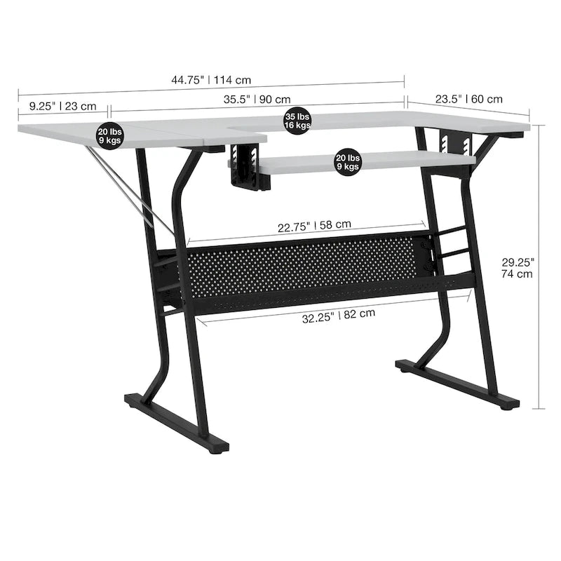 Studio Designs Eclipse Sewing and Crafting Table, White or Maple Top