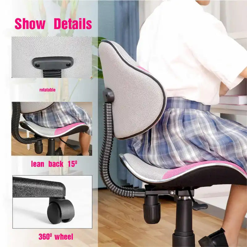 JJS Ergonomic Mesh Office Chair Adjustable Lumbar Support Computer Desk Chair