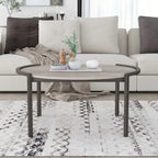 Rowland Urban Light Grey 37-inch Steel Round Coffee Table by Furniture of America