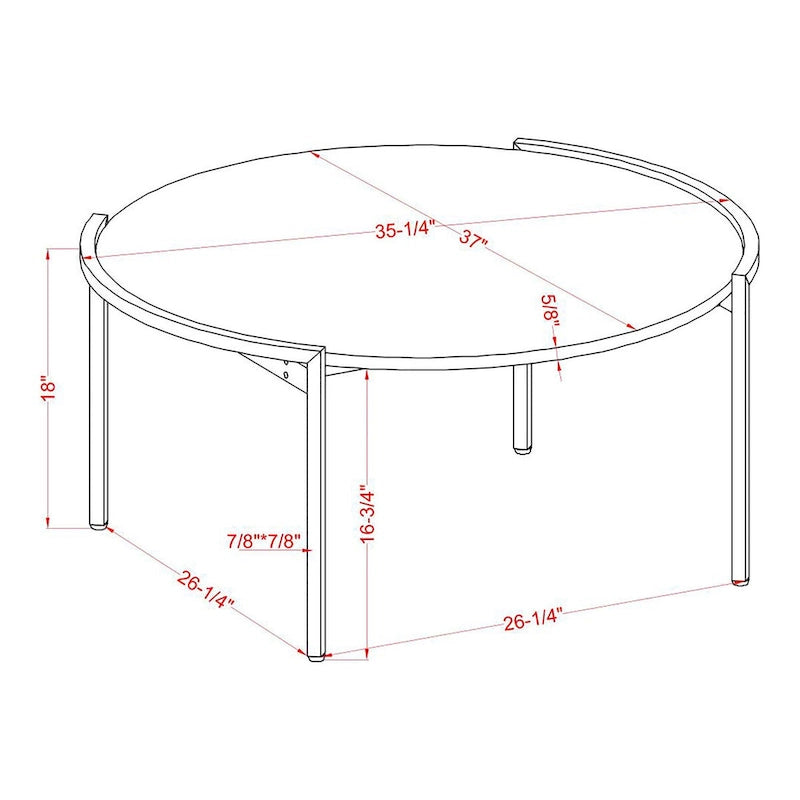 Rowland Urban Light Grey 37-inch Steel Round Coffee Table by Furniture of America