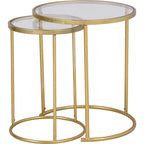 FirsTime & Co. Stark Gold Nesting End Table 2-Piece Set, American Crafted, Gold, Metal, 18 x 18 x 21 in