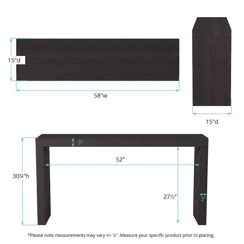 Allan Andrews Carbon Loft Black Wood Veneer Dillon Console Table