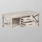 Saint Birch Honduras Washed Gray Coffee Table with 2-drawer