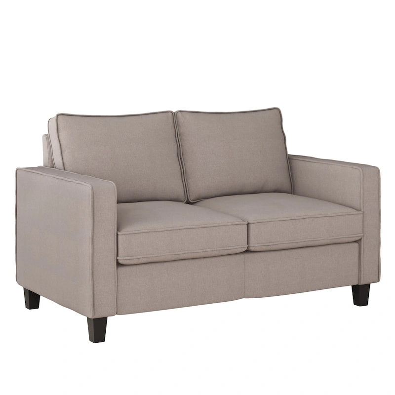 Georgia Upholstered 2 Seater Loveseat Sofa, Taupe