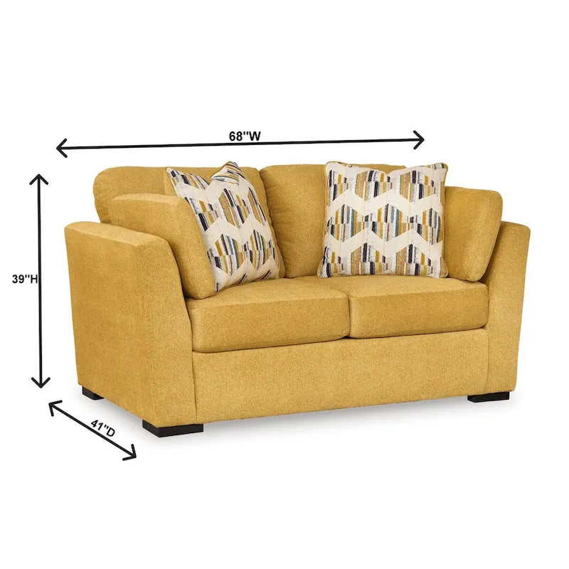 Roundhill Furniture Clareen 3-Piece Living Room Set, Sofa Loveseat and Cutler Chair