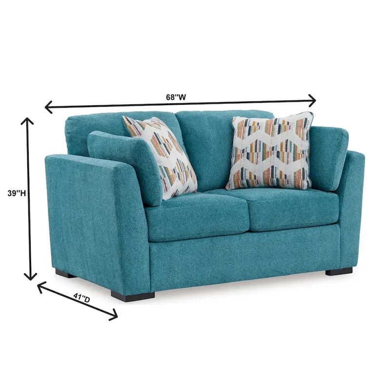 Roundhill Furniture Clareen 3-Piece Living Room Set, Sofa Loveseat and Cutler Chair