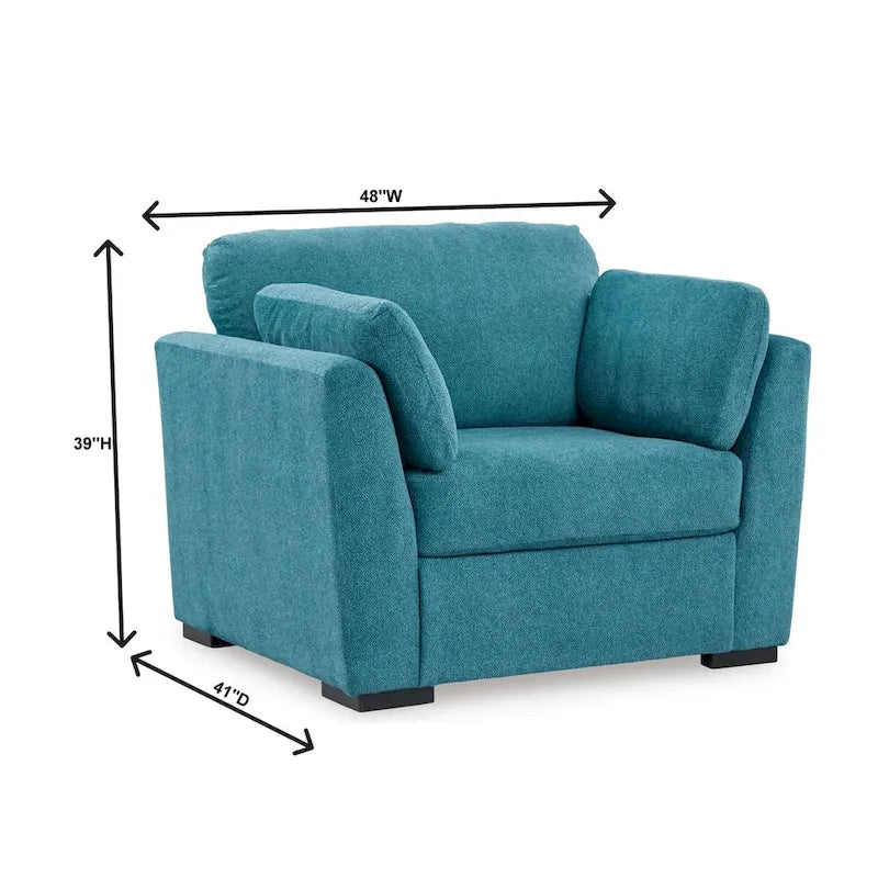 Roundhill Furniture Clareen 3-Piece Living Room Set, Sofa Loveseat and Cutler Chair