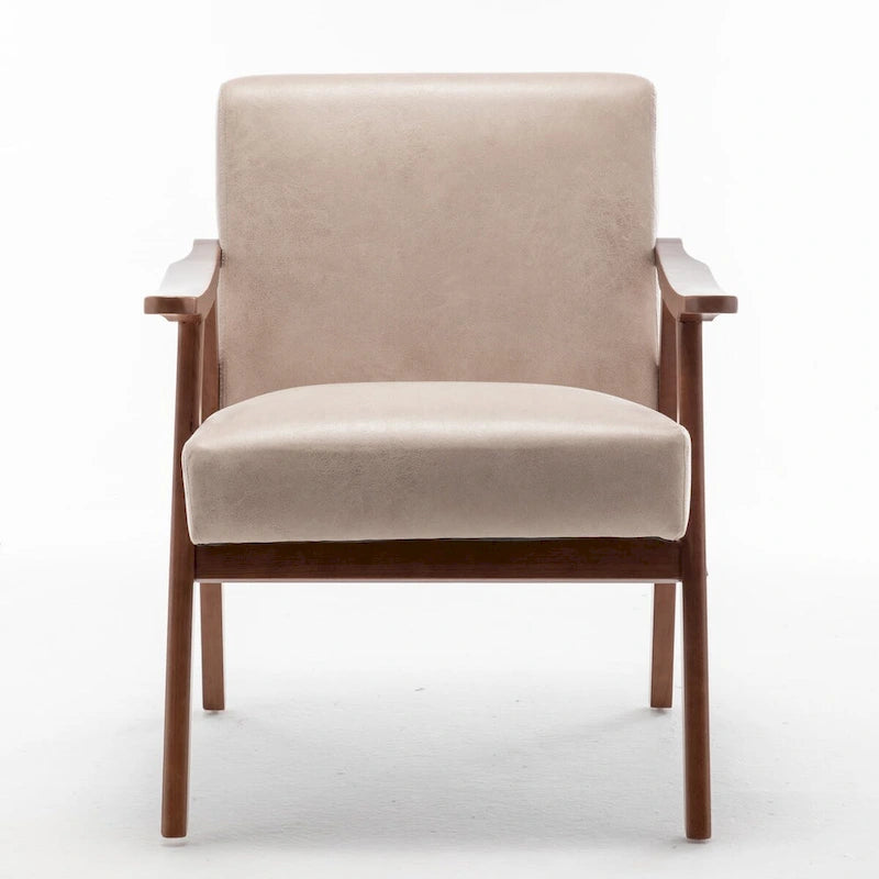 Mid-Century Modern Chair, Living Room Chair with Solid Wood Frame
