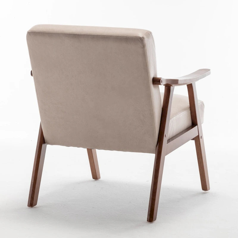 Mid-Century Modern Chair, Living Room Chair with Solid Wood Frame