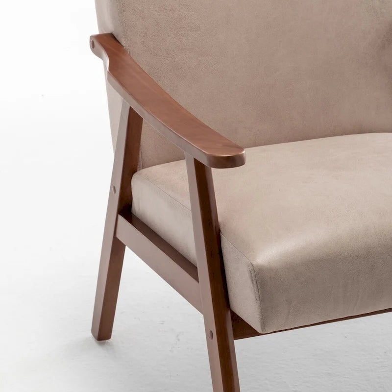 Mid-Century Modern Chair, Living Room Chair with Solid Wood Frame