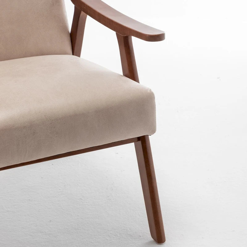 Mid-Century Modern Chair, Living Room Chair with Solid Wood Frame