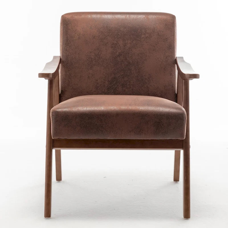 Mid-Century Modern Chair, Living Room Chair with Solid Wood Frame
