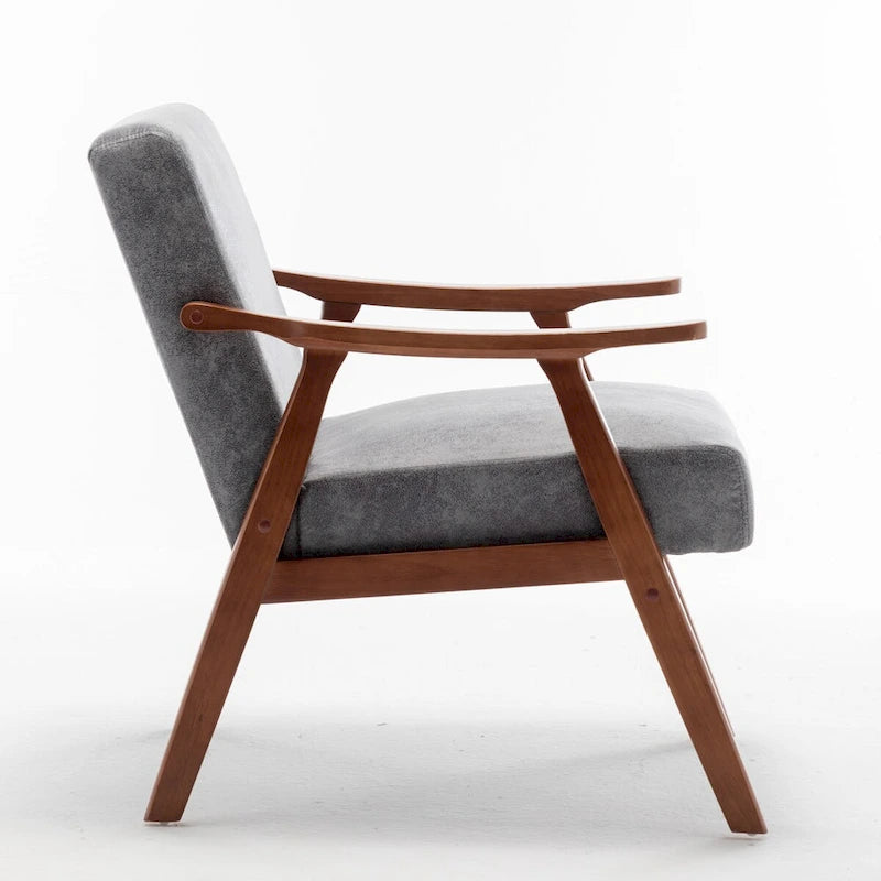 Mid-Century Modern Chair, Living Room Chair with Solid Wood Frame