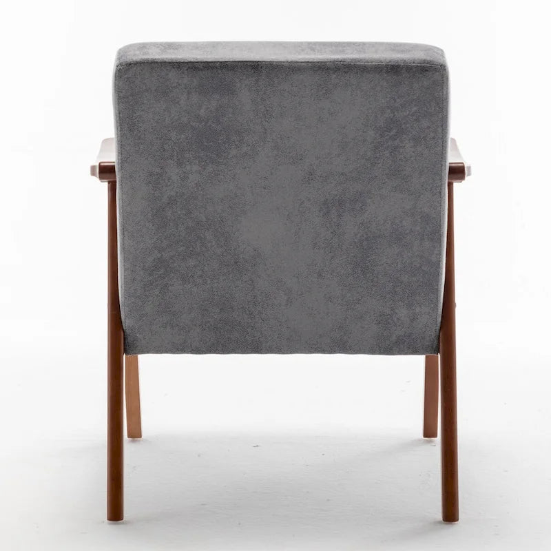 Mid-Century Modern Chair, Living Room Chair with Solid Wood Frame