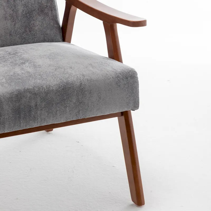 Mid-Century Modern Chair, Living Room Chair with Solid Wood Frame