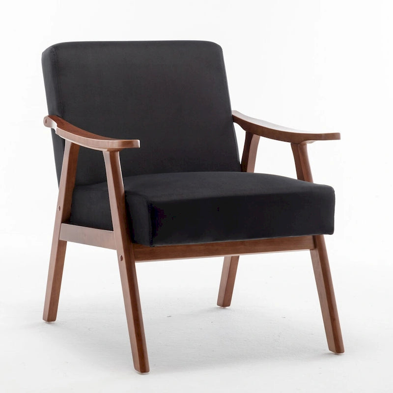 Mid-Century Modern Chair, Living Room Chair with Solid Wood Frame