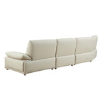 Leather Sectional Curved Shaped Sofa Couch for Living Room,Upholstered 4-Seat Sofa Set