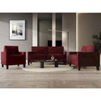 CraftPorch Corduroy Mid-Century Modern Velvet Upholstered 3-Piece Living Room Set
