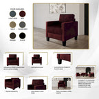 CraftPorch Corduroy Mid-Century Modern Velvet Upholstered 3-Piece Living Room Set