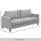CraftPorch Corduroy Mid-Century Modern Velvet Upholstered 3-Piece Living Room Set