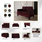 CraftPorch Corduroy Mid-Century Modern Velvet Upholstered 3-Piece Living Room Set