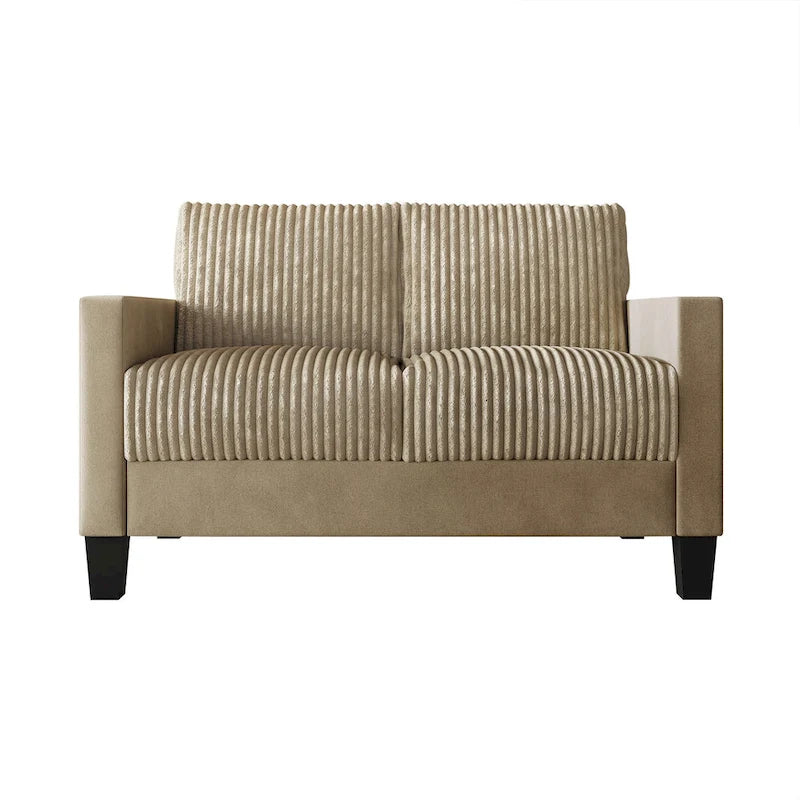 CraftPorch Corduroy Mid-Century Modern Velvet Upholstered 3-Piece Living Room Set
