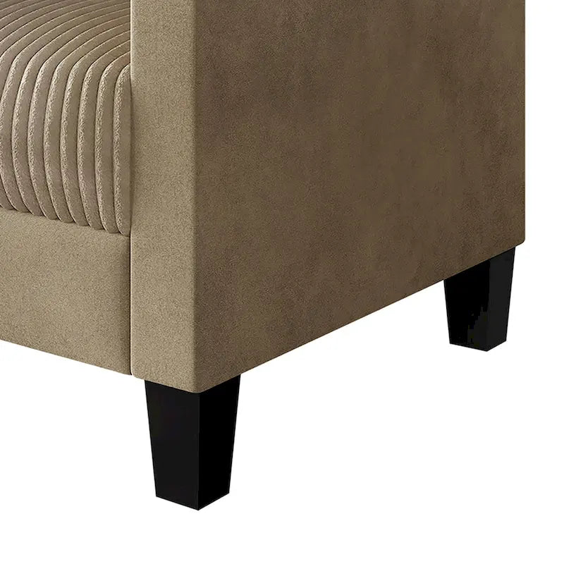 CraftPorch Corduroy Mid-Century Modern Velvet Upholstered 3-Piece Living Room Set