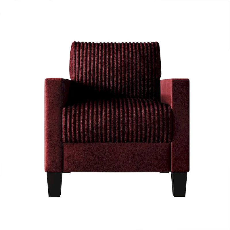 CraftPorch Corduroy Mid-Century Modern Velvet Upholstered 3-Piece Living Room Set
