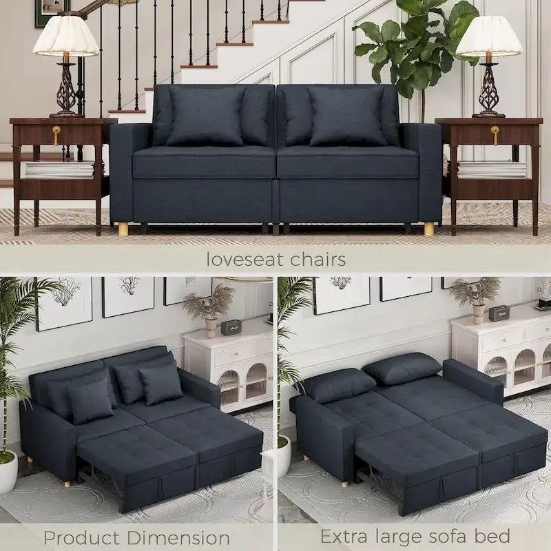 AECOJOY 3-in-1 Sofa Bed Double Sleeper Chair Bed
