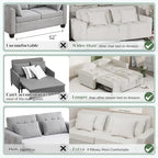 AECOJOY 3-in-1 Sofa Bed Double Sleeper Chair Bed