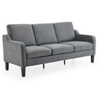 Erommy 3 Seat Sofa, 72 Sofa Couch for Living Room, Modern Fabric Couch with 4 Wood Legs, 2 Metal Support Rods for Bedroom