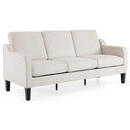 Erommy 3 Seat Sofa, 72 Sofa Couch for Living Room, Modern Fabric Couch with 4 Wood Legs, 2 Metal Support Rods for Bedroom