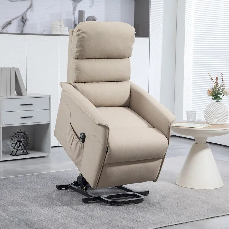 HOMCOM Power Lift Recliner Chair for Elderly, Easy Assembly, Fabric Lift Chair with Remote Control
