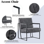 Upholstered Accent Chair with Sturdy Rust-Resistant Metal Framel Arm Chair Outdoor and Indoor Use Reading Chair