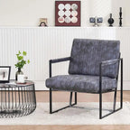 Upholstered Accent Chair with Sturdy Rust-Resistant Metal Framel Arm Chair Outdoor and Indoor Use Reading Chair