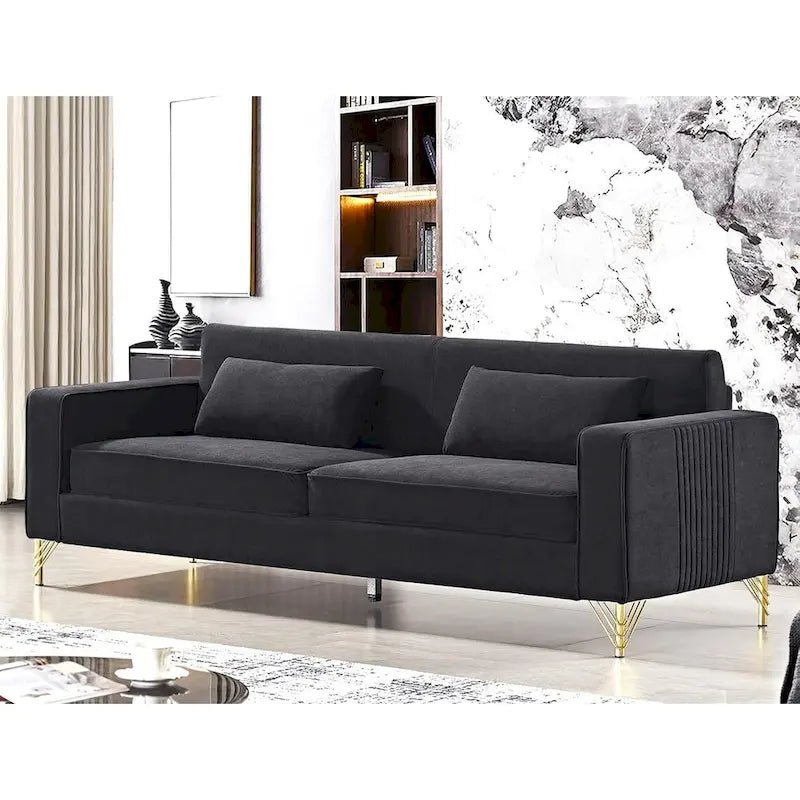 Aesthetic 85.8 Velvet Sofas for Living Room 3 Seater Couch with Classic Modern Appeal and Luxurious Soft Comfort