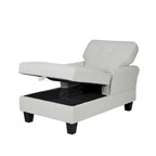 Chaise Lounge Indoor Sleeper Sofa Bed Chair Upholstered Lounge Chair for Bedroom Living Room with Rivets Beige