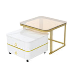 Harper&Bright Designs 2-in-1 Square Nesting Coffee Table with Wheels
