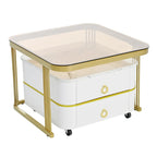 Harper&Bright Designs 2-in-1 Square Nesting Coffee Table with Wheels